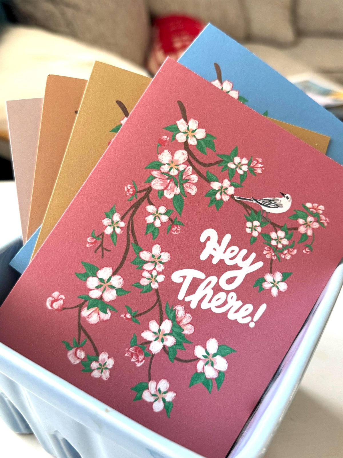 Arkansas State Flower & Bird Greeting Cards — Apple Blossom & Mockingbird