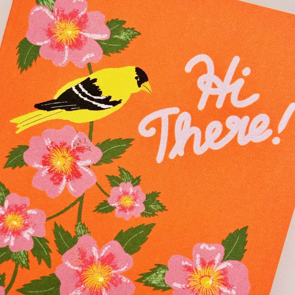Iowa WIld Rose and Gold Finch Blank Note Cards