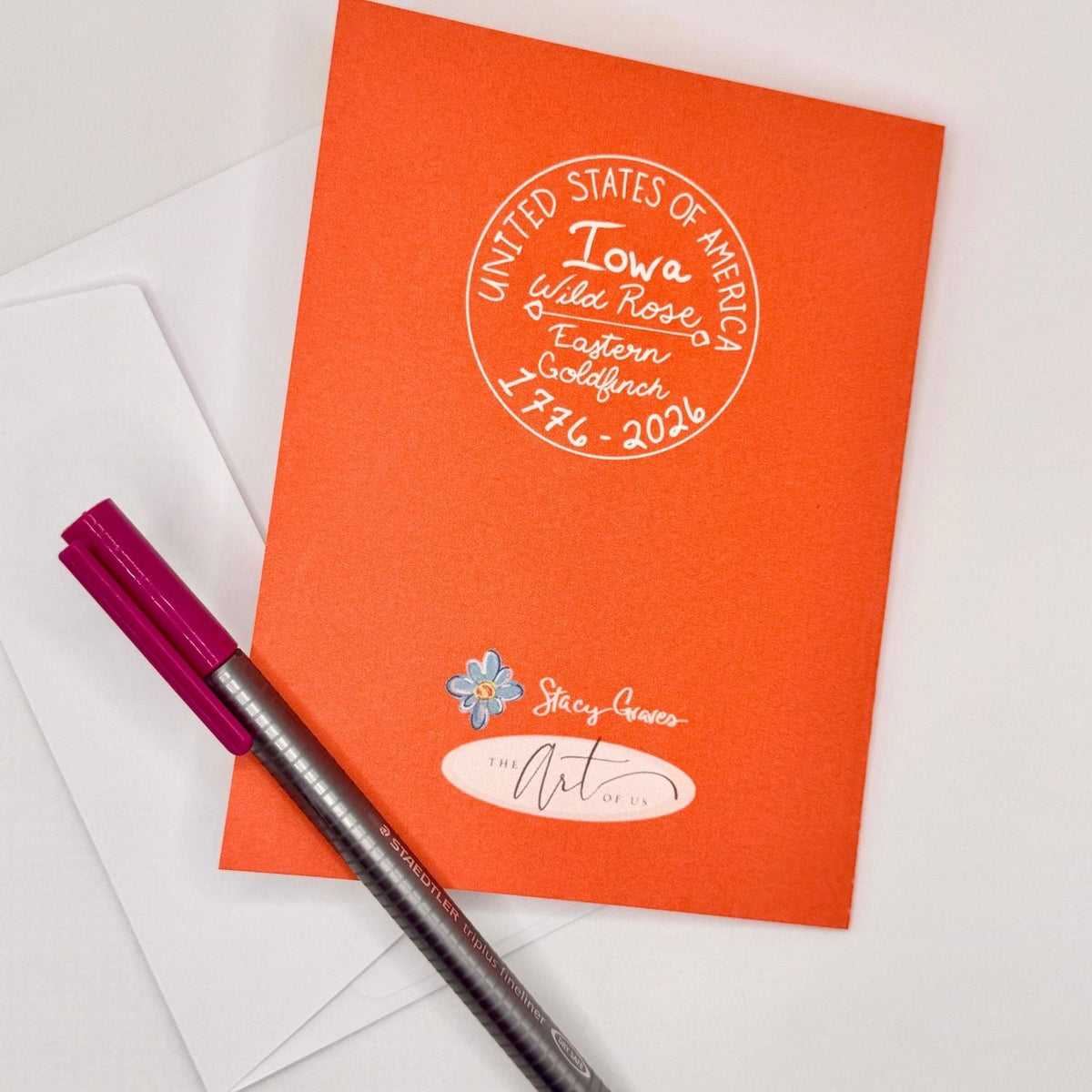 Iowa WIld Rose and Gold Finch Blank Note Cards