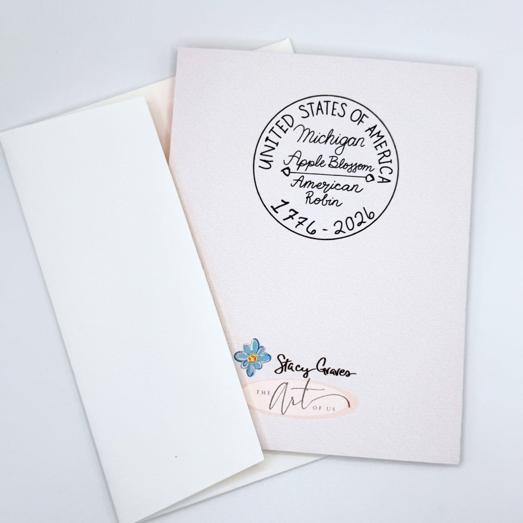 Michigan State Flower & Bird Greeting Card