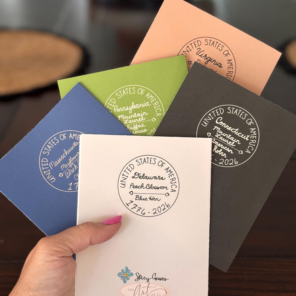 Delaware Blank Cards — Peach Blossom & Blue Hen (5 Pack)