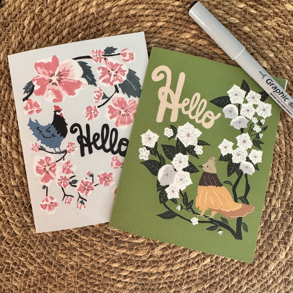Delaware Blank Cards — Peach Blossom & Blue Hen (5 Pack)