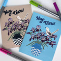 Tennessee State Flower & Bird Greeting Card — Folk Art · Iris & Mockingbird