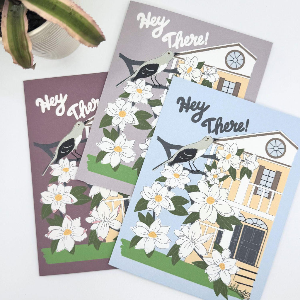 Mississippi State Flower & Bird Greeting Card — Southern Belle · Magnolia & Mockingbird