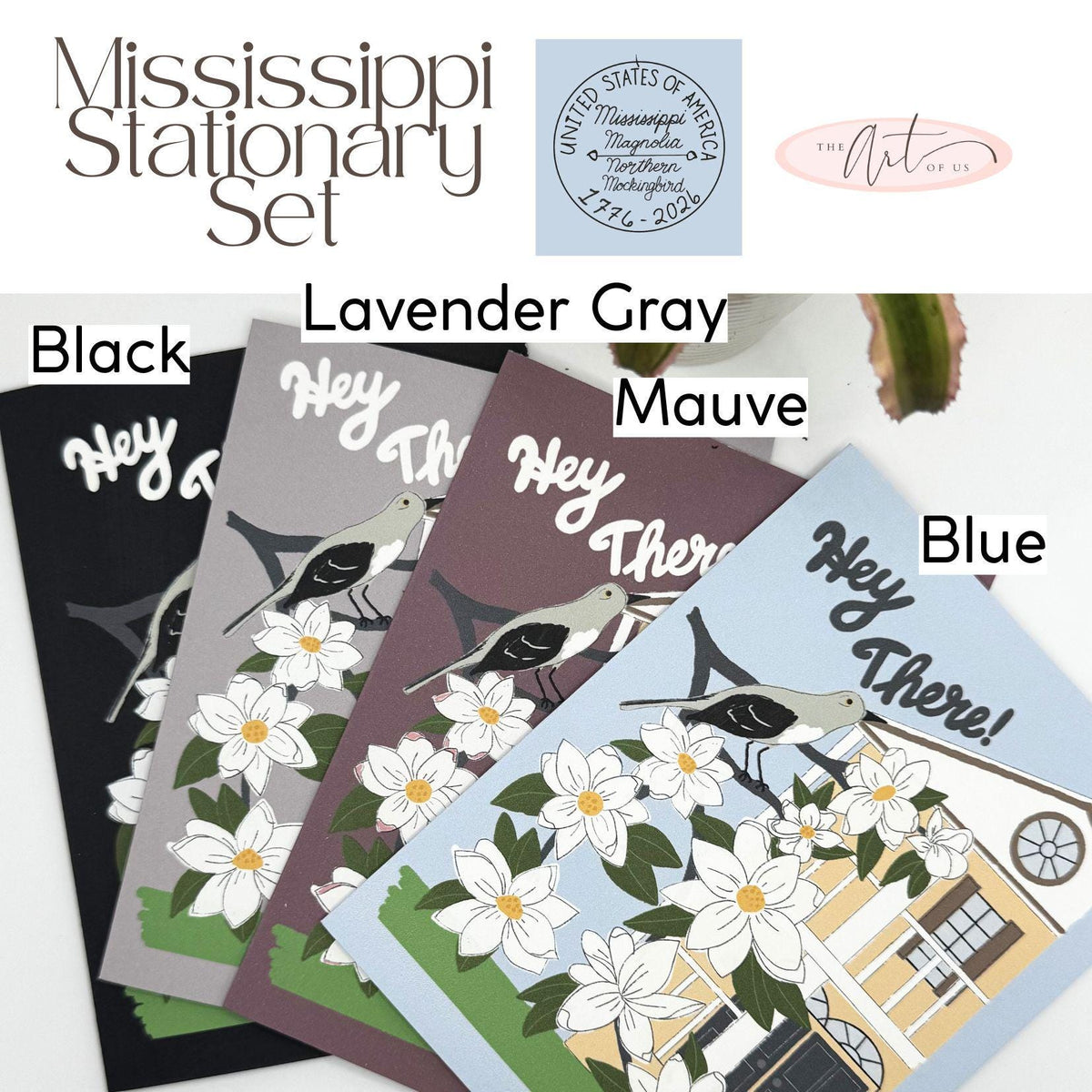 Mississippi State Flower & Bird Greeting Card — Southern Belle · Magnolia & Mockingbird