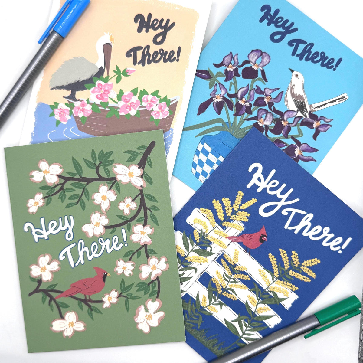 Southeast States Flower & Bird Card Collection — 12-Card Set