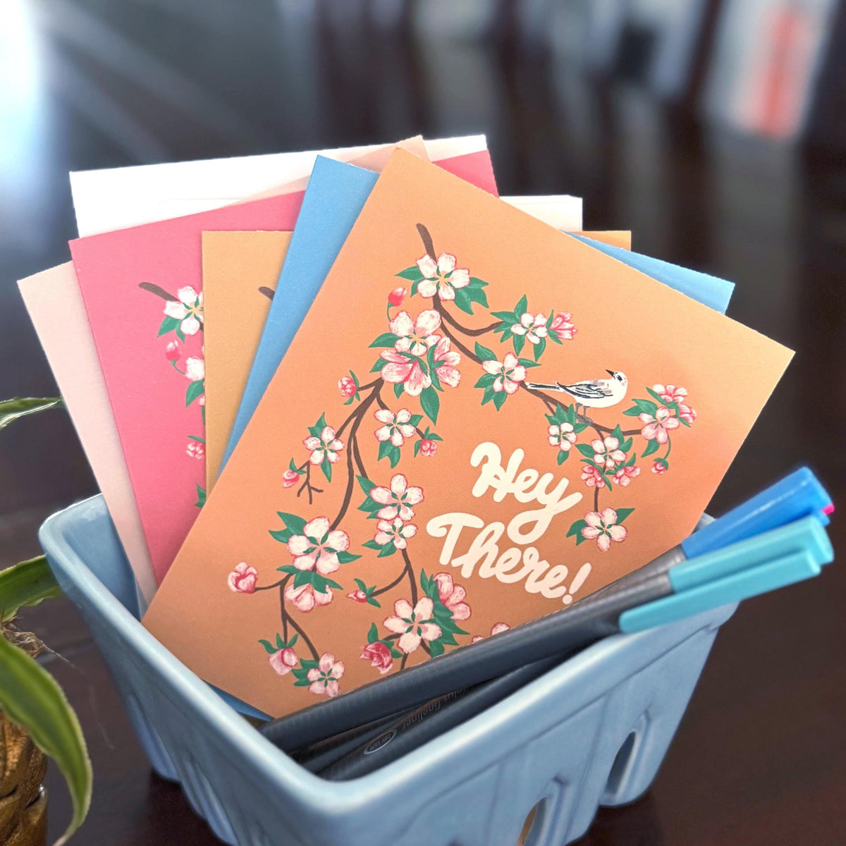 Arkansas State Flower & Bird Greeting Cards — Apple Blossom & Mockingbird