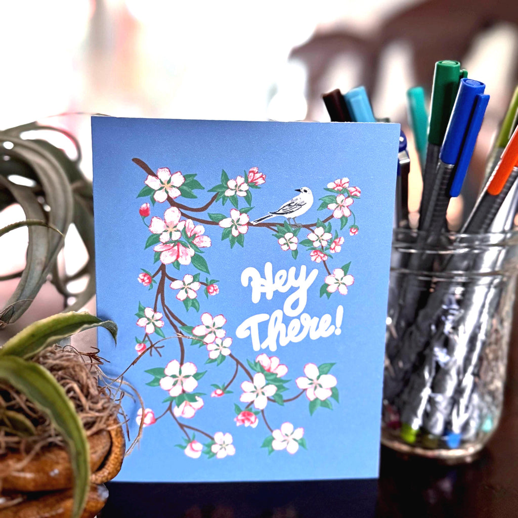 Arkansas State Flower & Bird Greeting Cards — Apple Blossom & Mockingbird