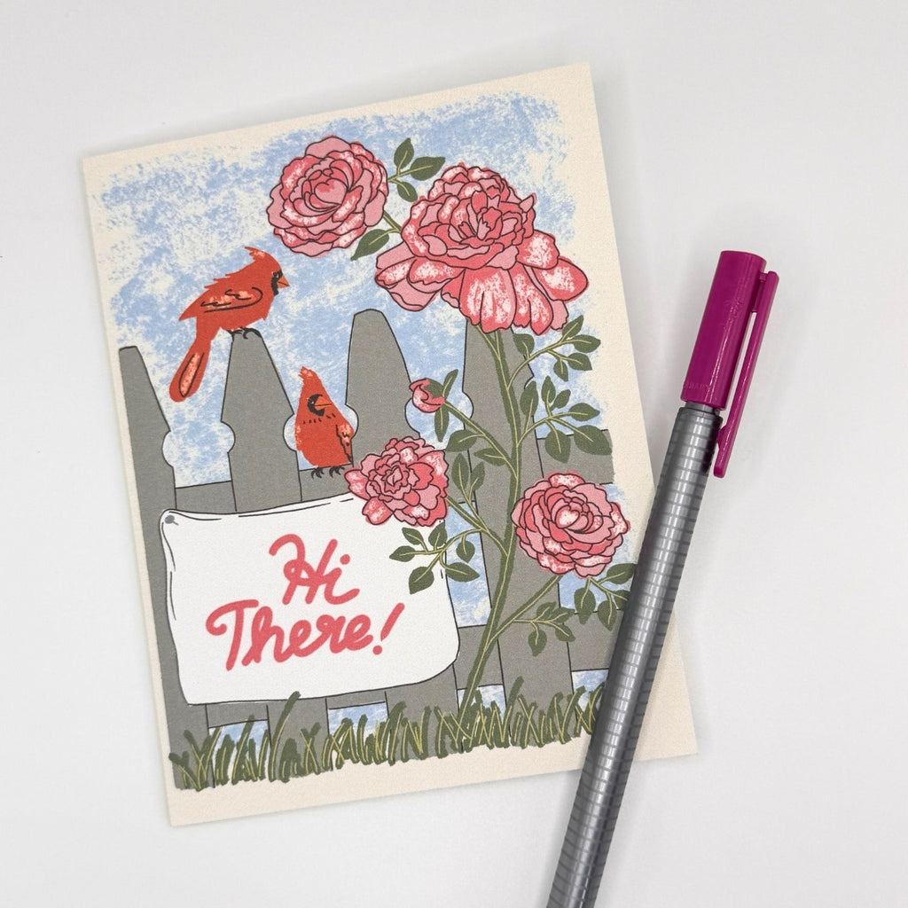 Indiana Peony & Cardinal State Note Card