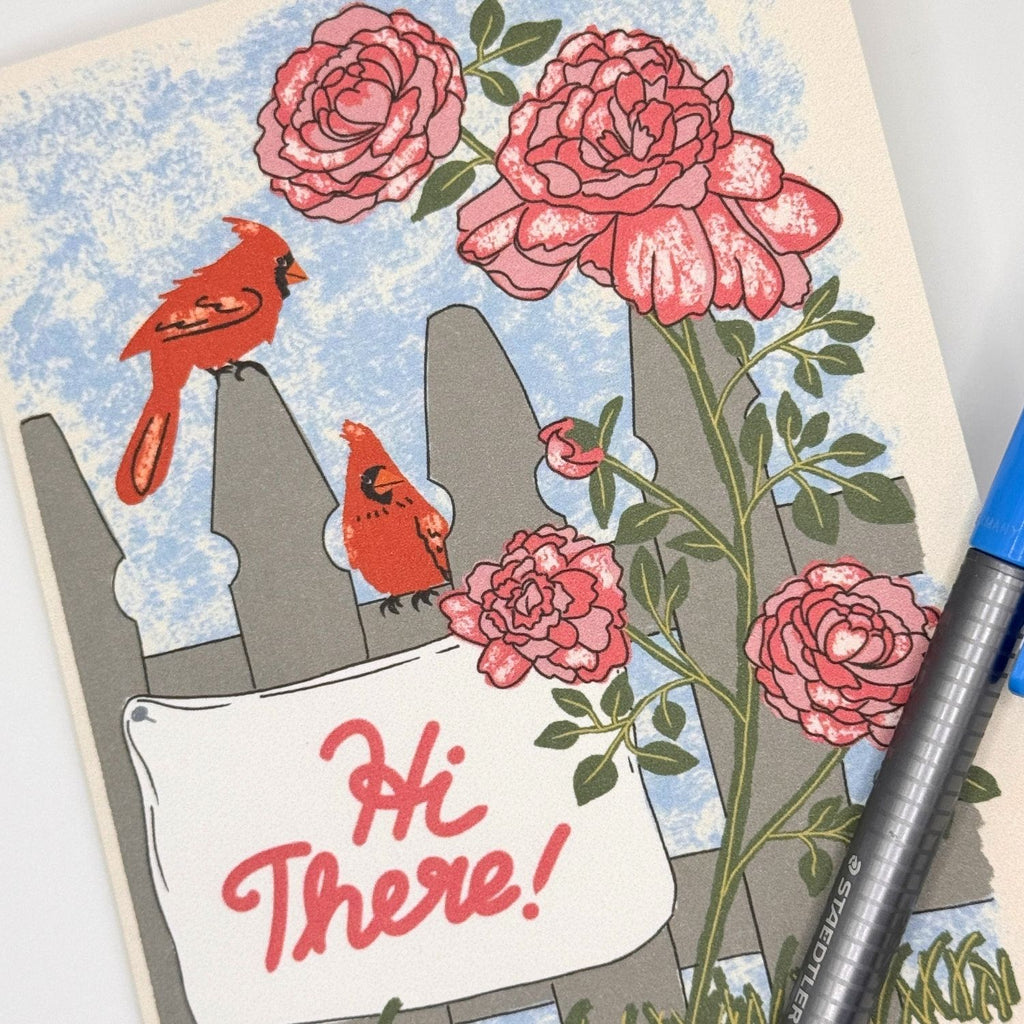 Indiana Peony & Cardinal State Note Card