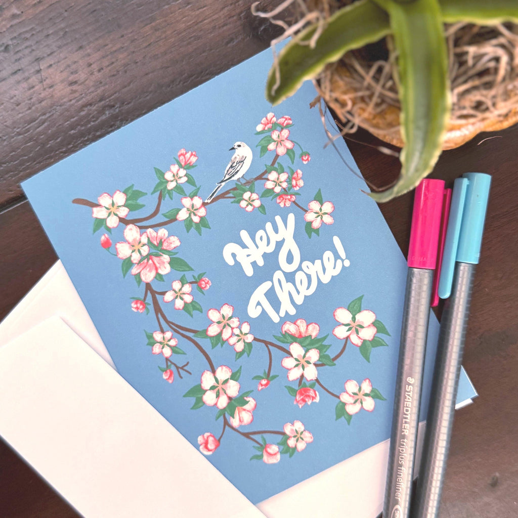 Arkansas State Flower & Bird Greeting Cards — Apple Blossom & Mockingbird