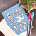 Arkansas State Flower & Bird Greeting Cards — Apple Blossom & Mockingbird