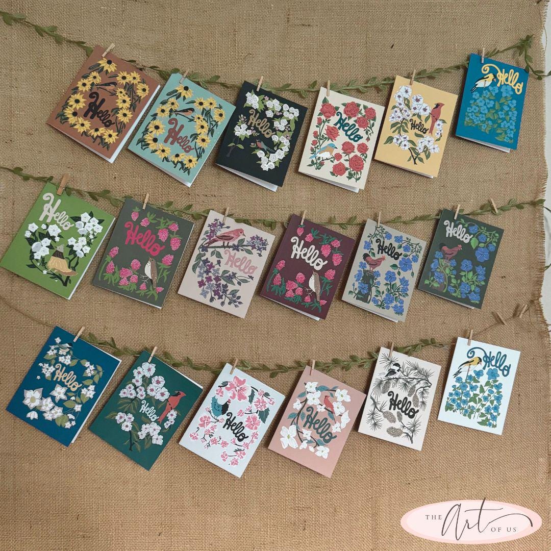 Delaware Blank Cards — Peach Blossom & Blue Hen (5 Pack)